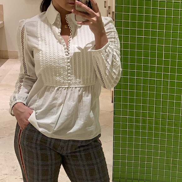 Chloe White Collared Blouse - Picture 1 of 7
